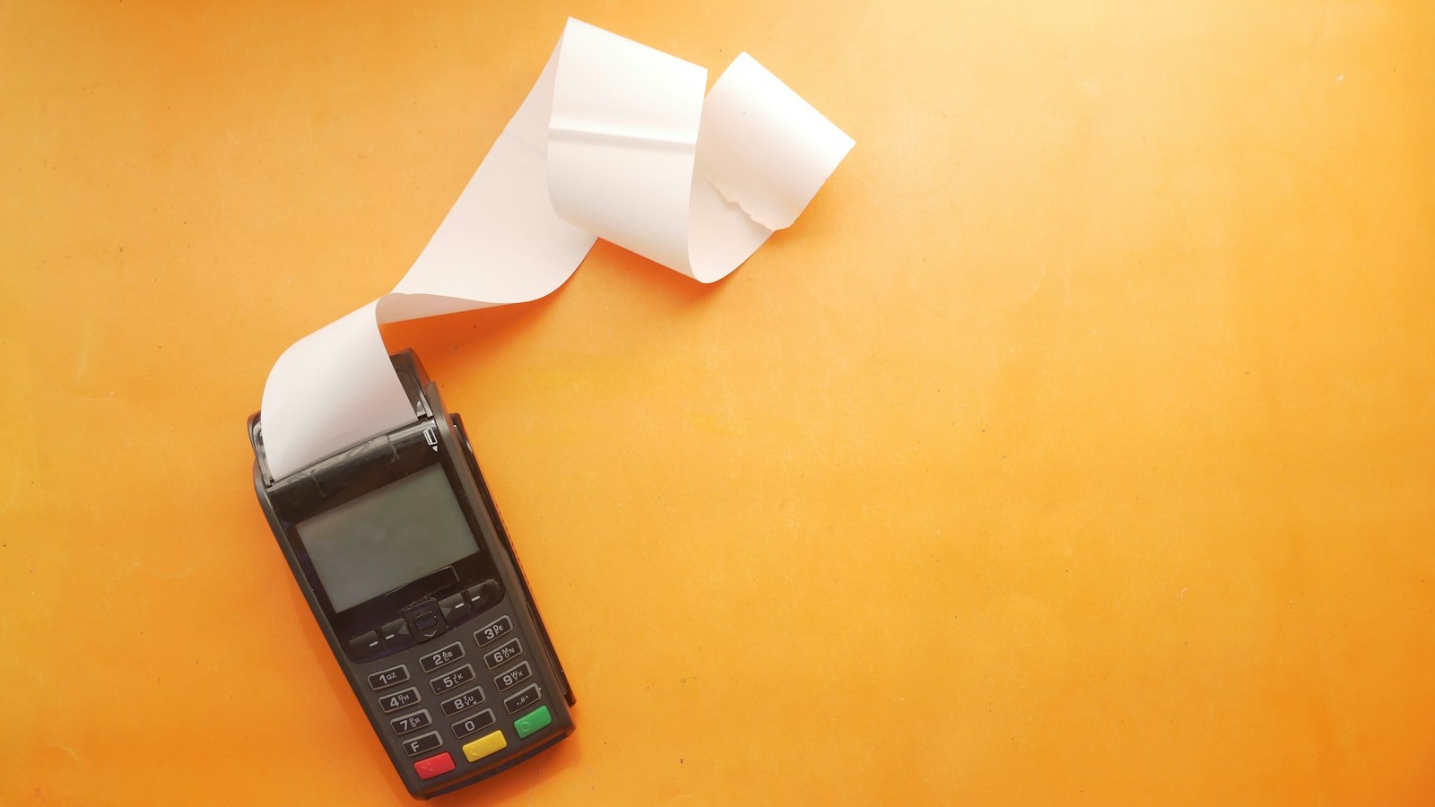 Payment terminal with a long receipt